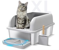 Suzzipaws Steel Cat Litter Box  XL  Silver