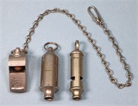 (3) Vintage Police Whistles