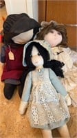 Antique vintage handmade dolls, Amish dolls,