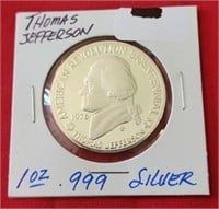 Thomas Jefferson Bicentennial 
.999 Silver