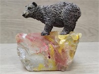 Bear on Slag Glass