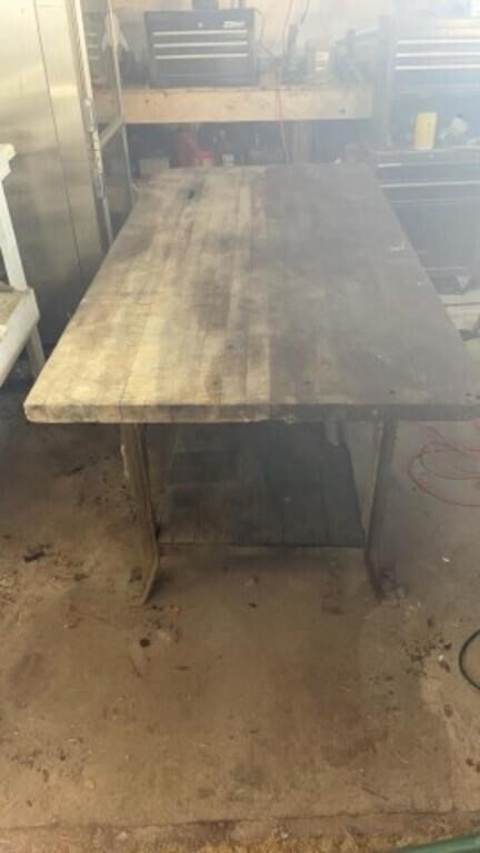 Heavy Duty wood top,  metal leg , work table, 6 x