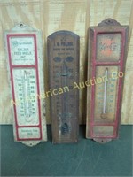 3 VINTAGE ADVERTISING THERMOMETERS