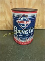 SKELLY RANGER METAL 1QT MOTOR OIL CAN