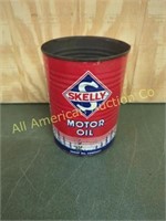 SKELLY METAL 1QT MOTOR OIL CAN