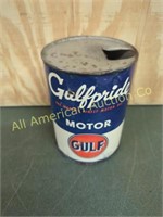 GULF GULFPRIDE METAL 1QT MOTOR OIL CAN