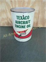 TEXACO AIRCRAFT ENGINE OIL METAL 1QT CAN