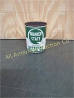 QUAKER STATE OUTBOARD METAL MOTOR OIL CAN