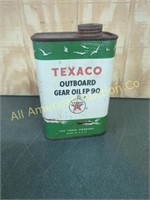 TEXACO OUTBOARD METAL OIL CAN 2LBS