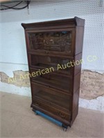 ANTIQUE GUNN OAK 4 STACK BARRISTER BOOKCASE