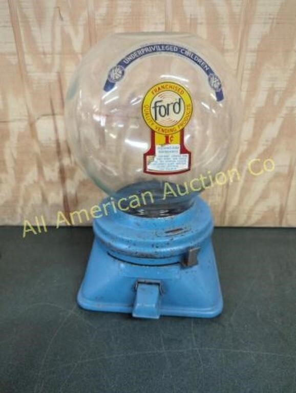 VINTAGE FORD 1 CENT GUMBALL MACHINE