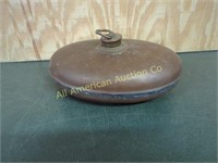 ANTIQUE OVAL COPPER BED WARMER