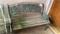 Wood And Cast Iron Bench 51 in Long