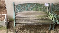 Wood And Cast Iron Bench 51 in Long