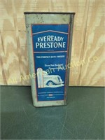 VINTAGE 1/2 GALLON EVEREADY PRESTONE METAL CAN