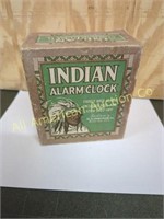 RARE INDIAN ALARM CLOCK BOX BY INGRAHAM CO.