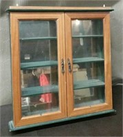 Curio Shelf With Glass Doors, Approx. 17"×17