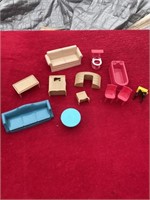 Vintage plastic toy, dollhouse furniture