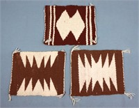 (3) Small Native American Table Rugs