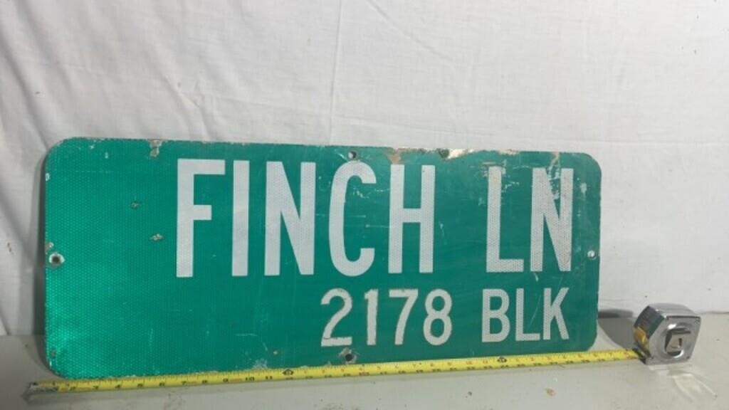 Aluminum  Sign Finch lane