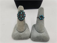 Old Native American"BEX" Silver/Turquoise Rings