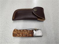 Handmade Damascus Folding Knife