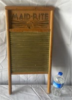 Vintage Maid Rite Brass /Wooden Washboard No.