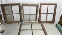 Old wooden windows (3) 20 x 25, (1) 24 x 28