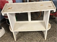 31" X 10" X  28" TWO TIER WHITE SHELF