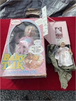 Three dolls, baby talk collector style dolls