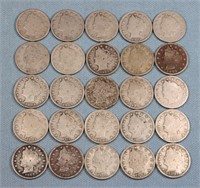 (25) Liberty Head V Nickels