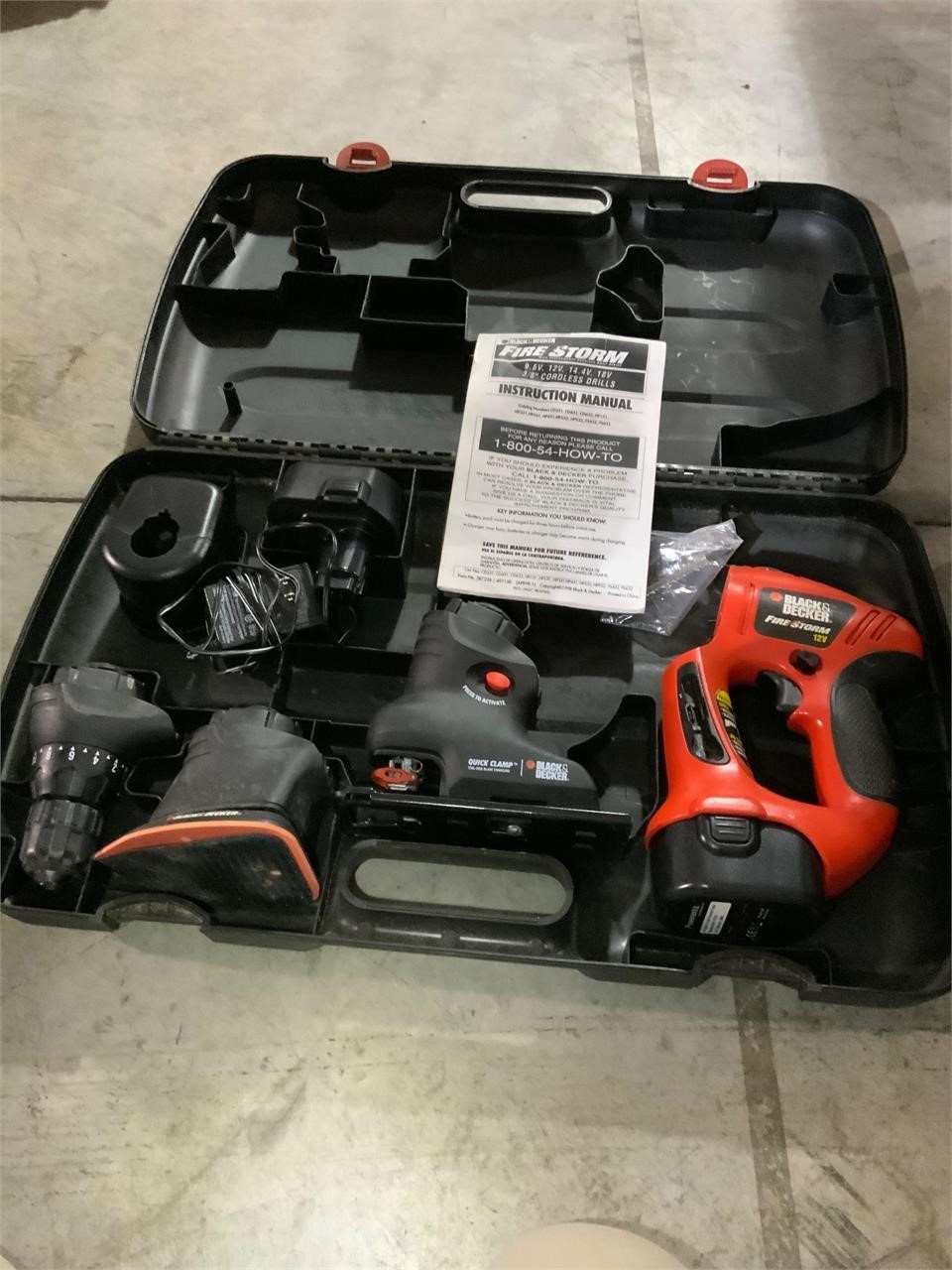 black and decker tool lot in case