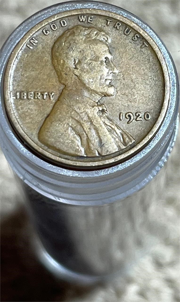 Full Tube of 1920-1929 Wheat Cents