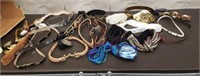 Lot of Retro Ladies Belts. Various Materials