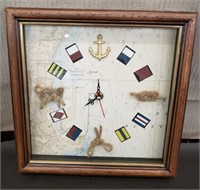 New Map Clock. 10" Square.