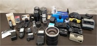 Lot of 35MM & Polaroid Cameras, Lenses & Parts