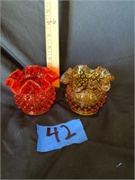 Hobnail Jars with Ruffle Top