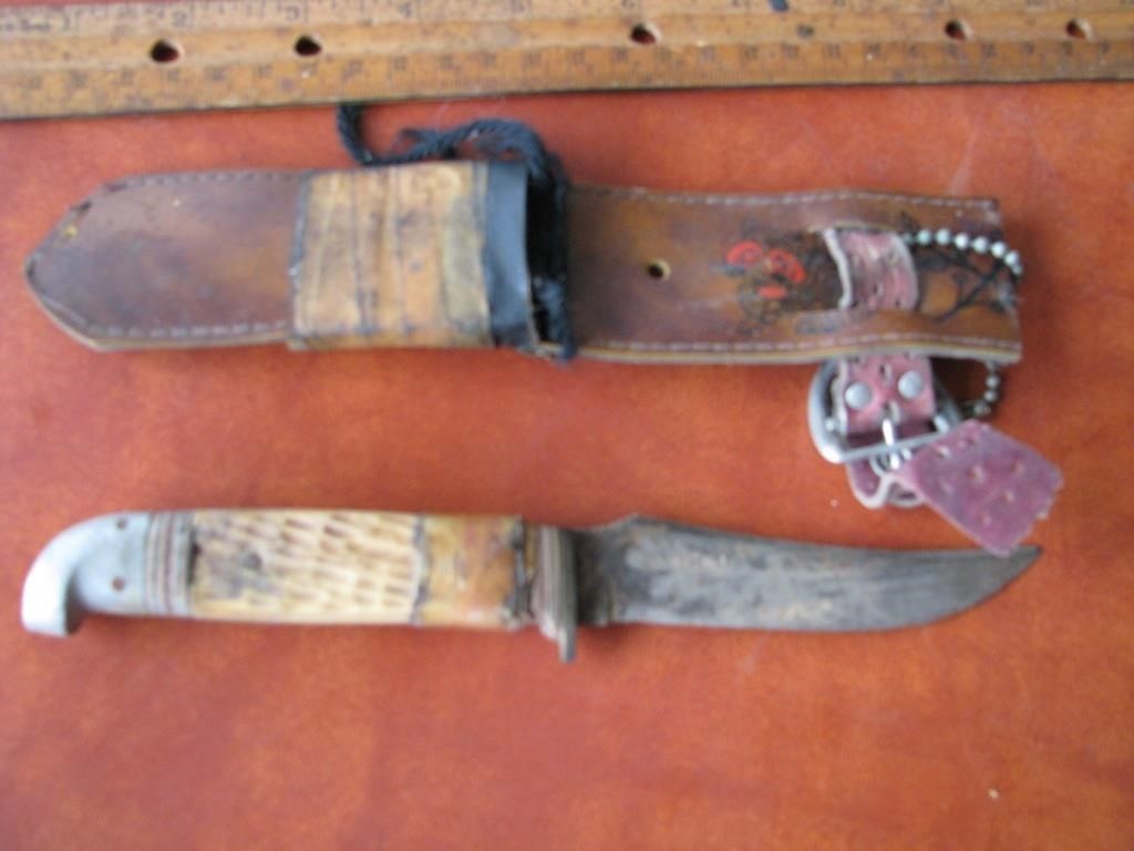 Western Knife with leather sheath