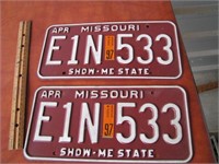 Set of Mssouri  license plates