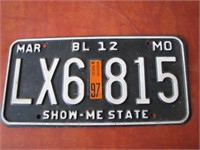 Black Missouri license plate