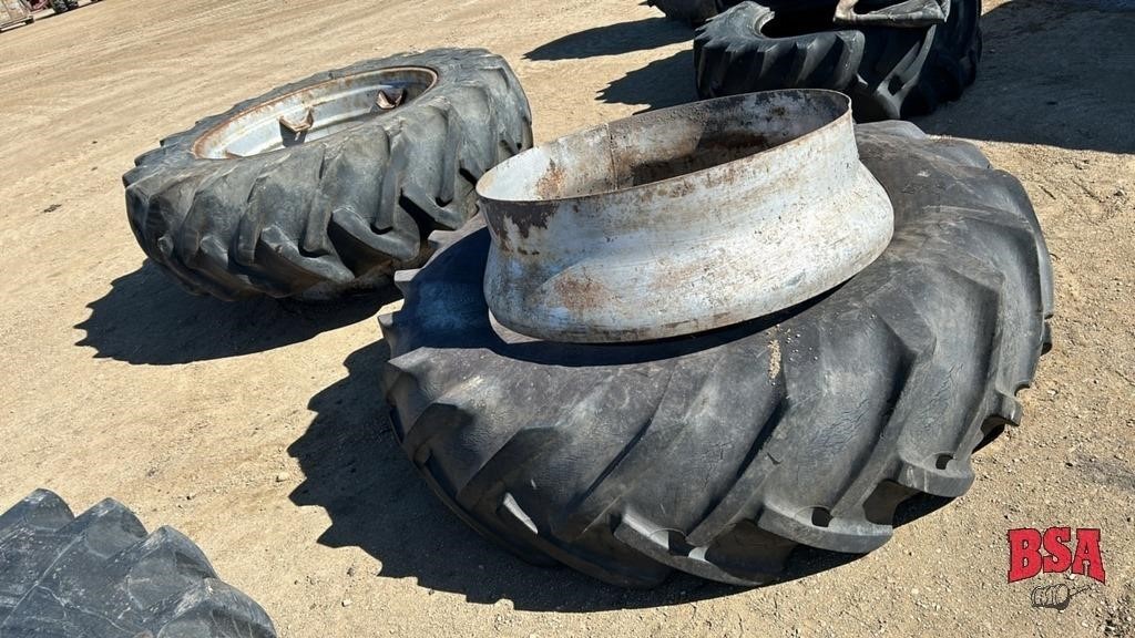 2 Good Year Tires Clamp on Duals 18.4-38