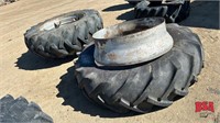 2 Good Year Tires Clamp on Duals 18.4-38