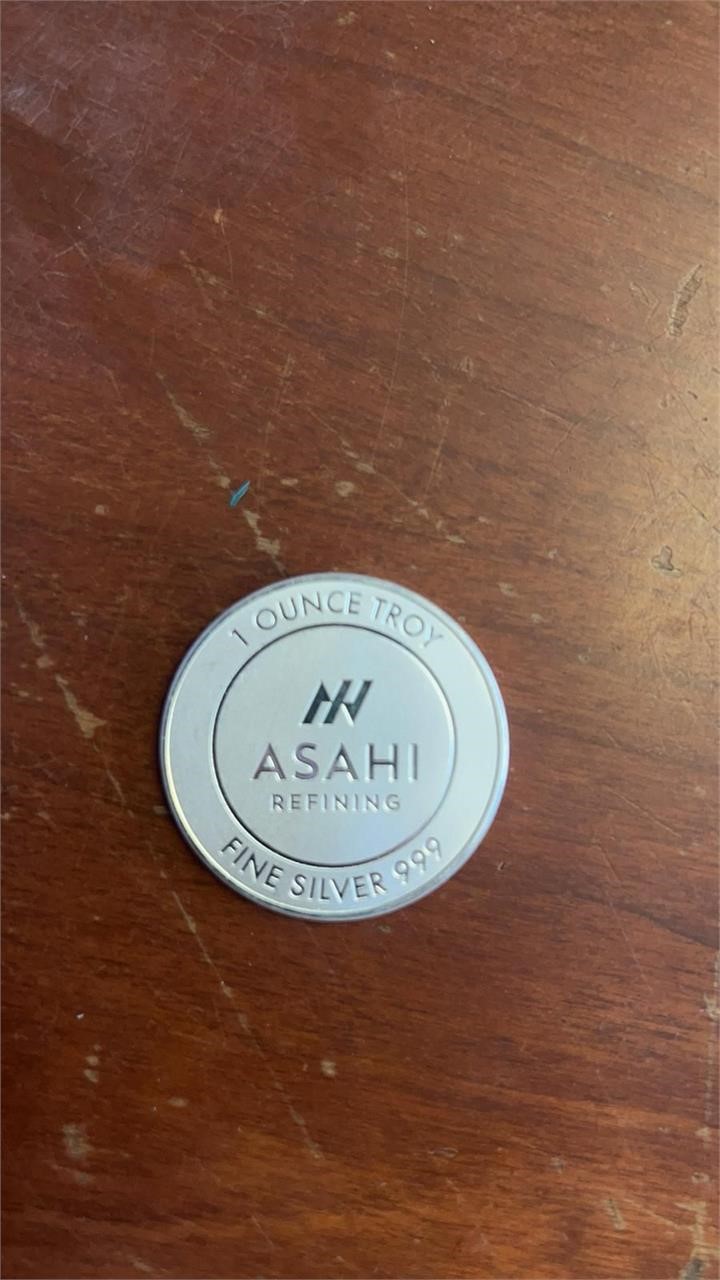 silver ashahi coin 1 toz