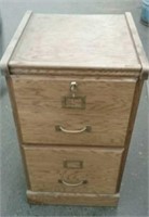 2 Drawer File Cabinet, Wood Finish