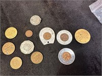 3 LUCKY PENNIES & SOME TOKENS