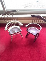 Wooden toy doll rocker and chair