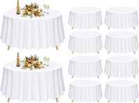 10 Pack Pesonlook 90 White Round Tablecloth