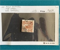 2¢ Pony Express "6" Grill Stamp