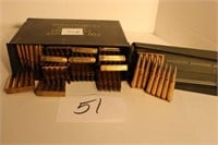 250 ROUNDS 8MM ON STRIPPER CLIPS W/ AMMO CAN