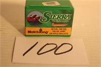 100 ROUNDS SIERRA 30 CAL BULLETS ONLY